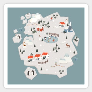 Winter Country Map 1 Sticker